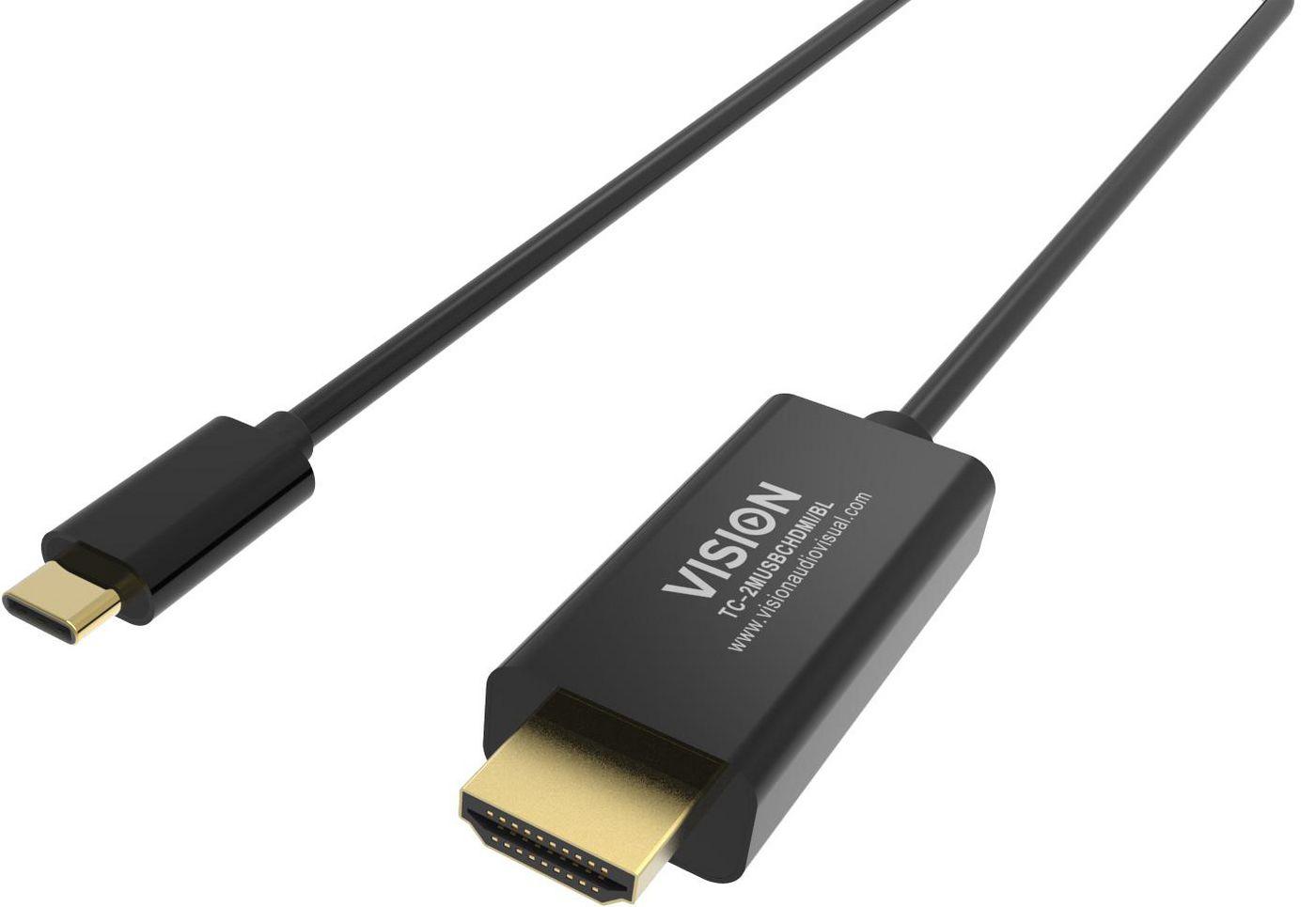 Vision TC-2MUSBCHDMI-BL 2 m USB tipo-C HDMI tipo A Standard Nero (VISION Professional installation-grade USB-C to HDMI cable -