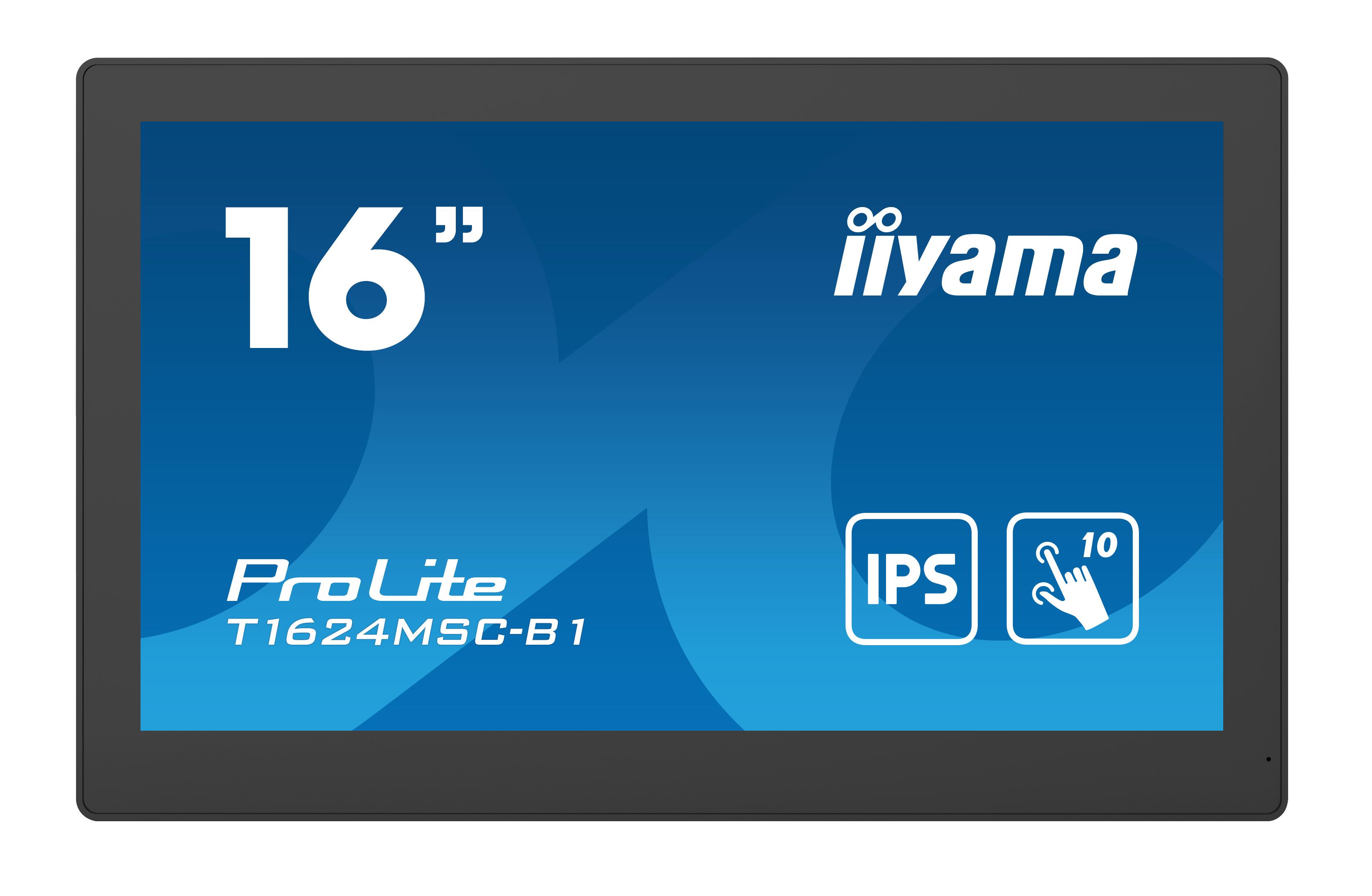 iiyama T1624MSC-B1 visualizzatore di messaggi Pannello piatto interattivo 396 cm (15.6") LCD 450 cd/m Full HD Nero Touch screen