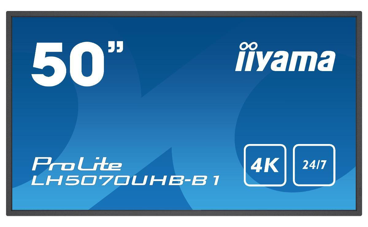 iiyama LH5070UHB-B1 visualizzatore di messaggi Pannello piatto per segnaletica digitale 125,7 cm (49.5") VA 700 cd/mÂ² 4K Ult