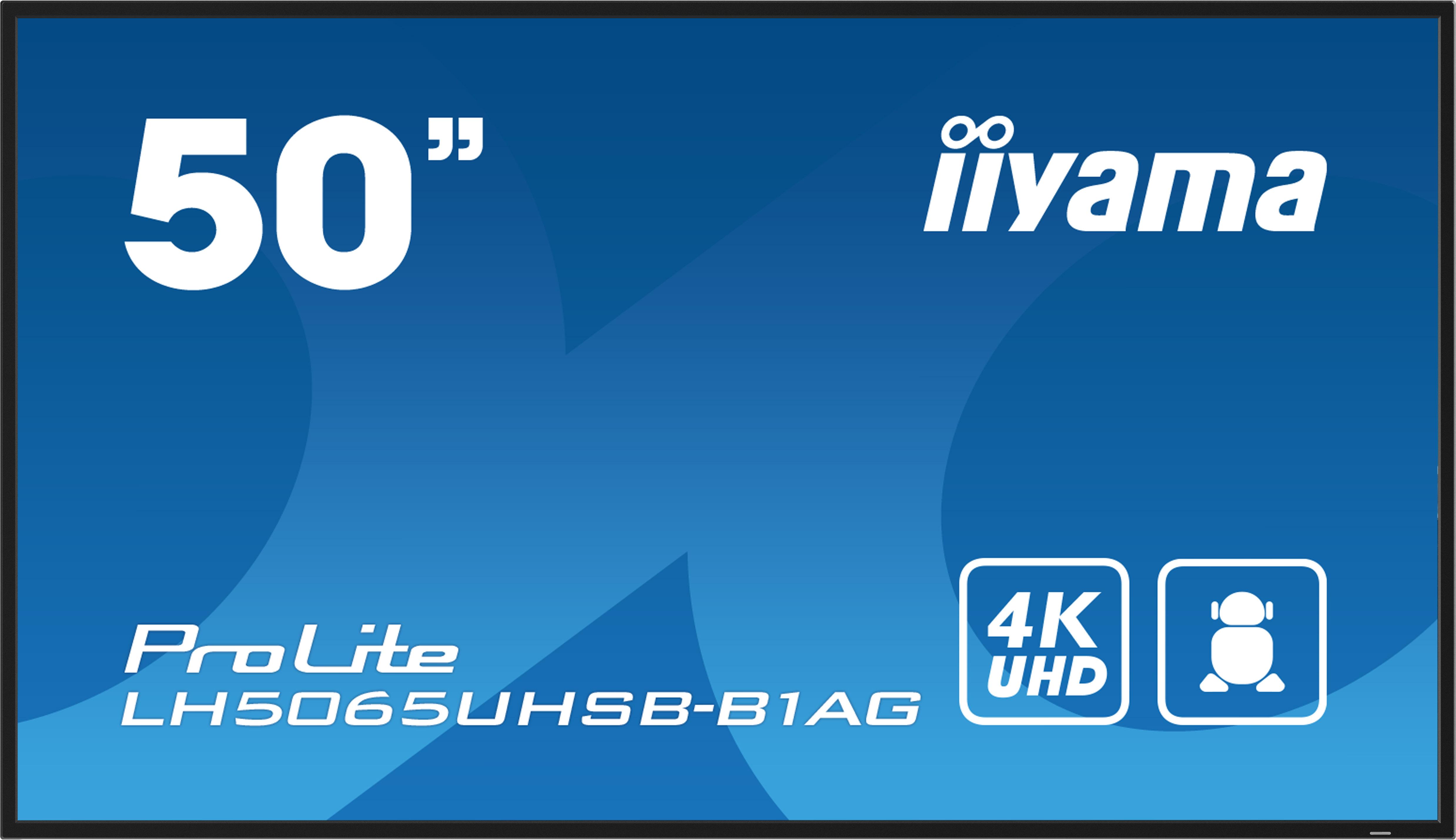 Bild 49.5"/125.7cm 3840x2160 60Hz 169 matt Kontrast 50001 Reaktion 95ms Helligkeit 800 cd/m Bildfrequenz 28 - 160kHz Ansc