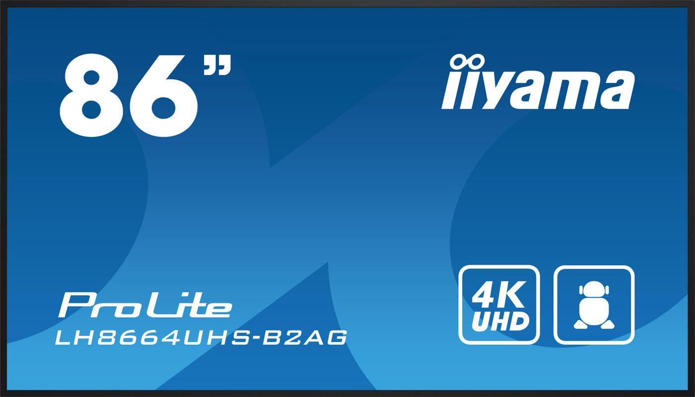 iiyama LH8664UHS-B2AG visualizzatore di messaggi Pannello piatto per segnaletica digitale 218 m (86") Wi-Fi 500 cd/m 4K Ultra H