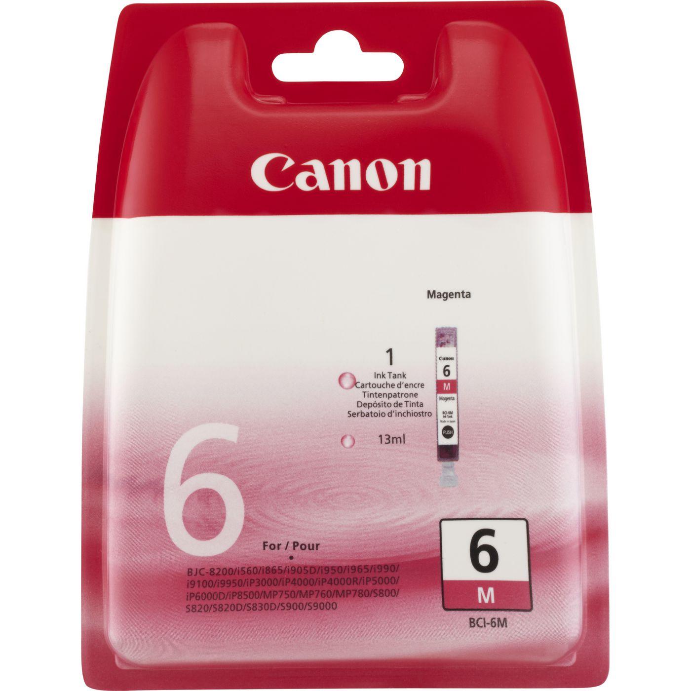 Serbatoio inchiostro BCI-6M Serbatoio inchiostro magenta. Contenuto: 13 ml. BJC-8200 CON PRINTER DRIVER (da non utilizzare in