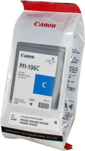 ORIGINAL Canon Cartuccia d'inchiostro ciano PFI-106c 6622B001 130ml