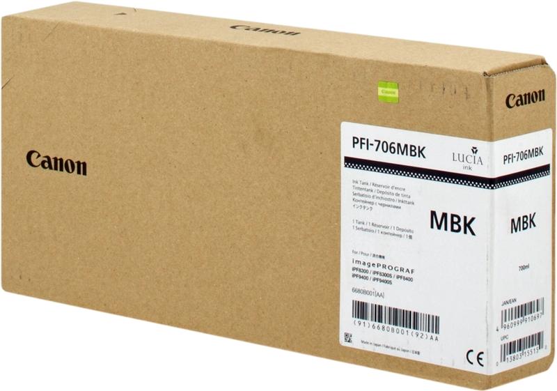 ORIGINAL Canon Cartuccia d'inchiostro nero PFI-706mbk 6680B001 700ml