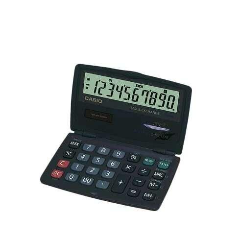 Casio SL-210TE Calcolatrice tascabile 10 cifre Tipo pieghevole - Schermo extra large - Alimentazione solare e a batteria - Colo