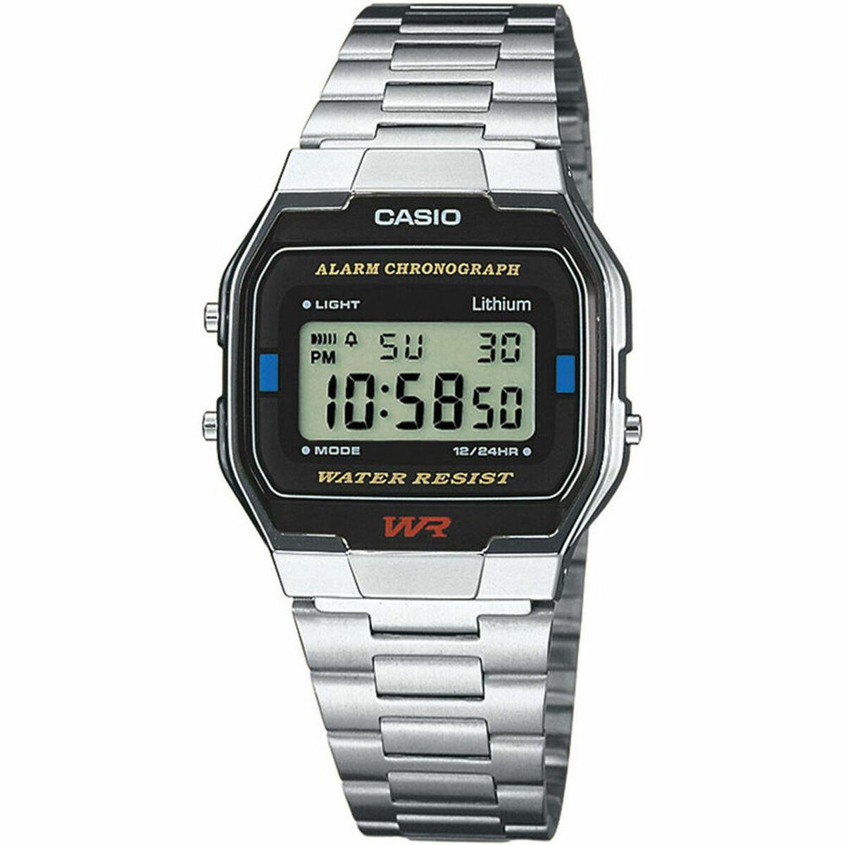 Orologio Unisex Casio A163WA-1QES Acciaio inossidabile Digitale Grigio Argentato