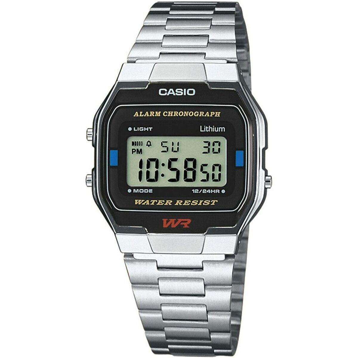 Orologio Unisex Casio A163WA-1QES Acciaio inossidabile Digitale Grigio Argentato