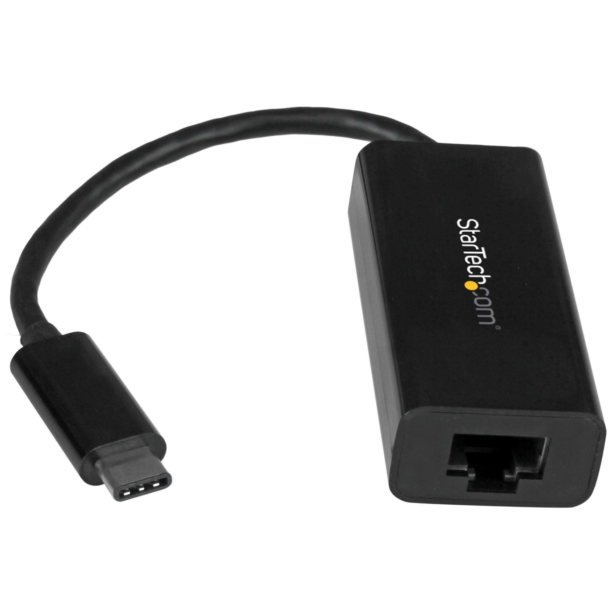 STARTECH.COM USB C TO GIGABIT ETHERNET ADAPTER - BLACK - USB 3.1 TO RJ45 LAN NETWORK ADAPTER - USB TYPE C TO ETHERNET (US1GC30B