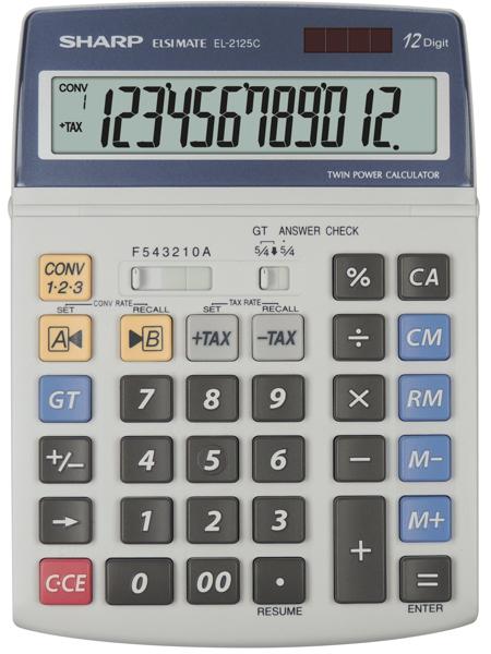 Sharp EL2125C calcolatrice Desktop Calcolatrice finanziaria Nero Blu Grigio