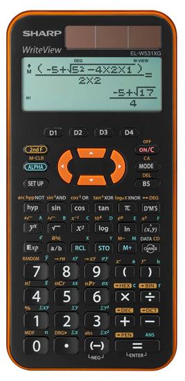 Sharp EL-W531XGYR calcolatrice Tasca Calcolatrice scientifica Nero Arancione