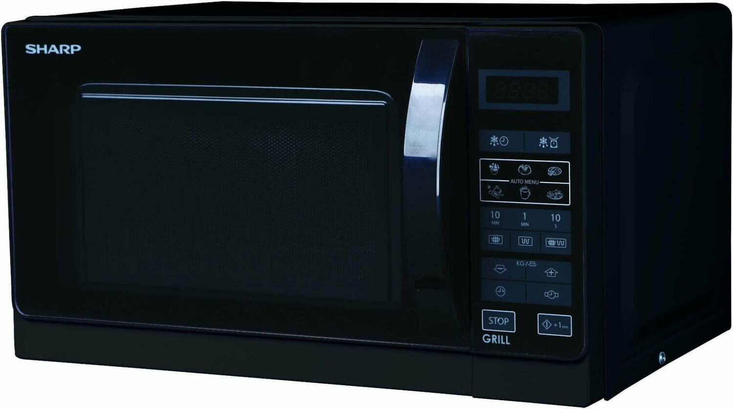 Sharp R-742BKW forno a microonde Superficie piana Microonde con grill 25 L 900 W Nero