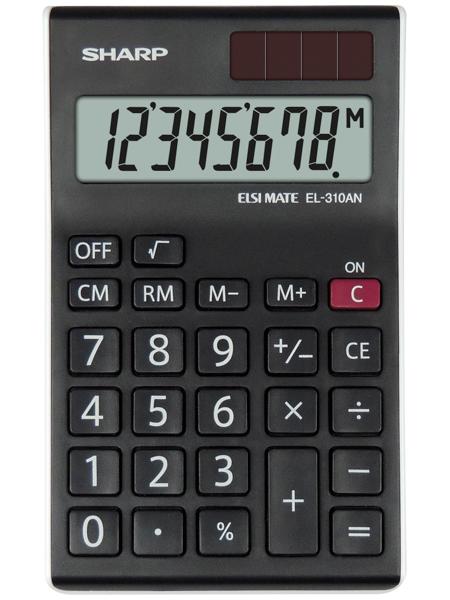 Sharp EL-310AN calcolatrice Desktop Calcolatrice con display Nero Bianco (Sharp EL310ANWH 8 Digit Desktop Calculator Black SH-E
