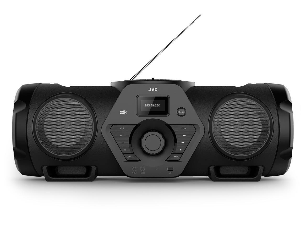 JVC RV-NB300DAB impianto stereo portatile Analogico e digitale 60 W DAB+, FM Nero Riproduzione MP3 (Portable Stereo System Anal