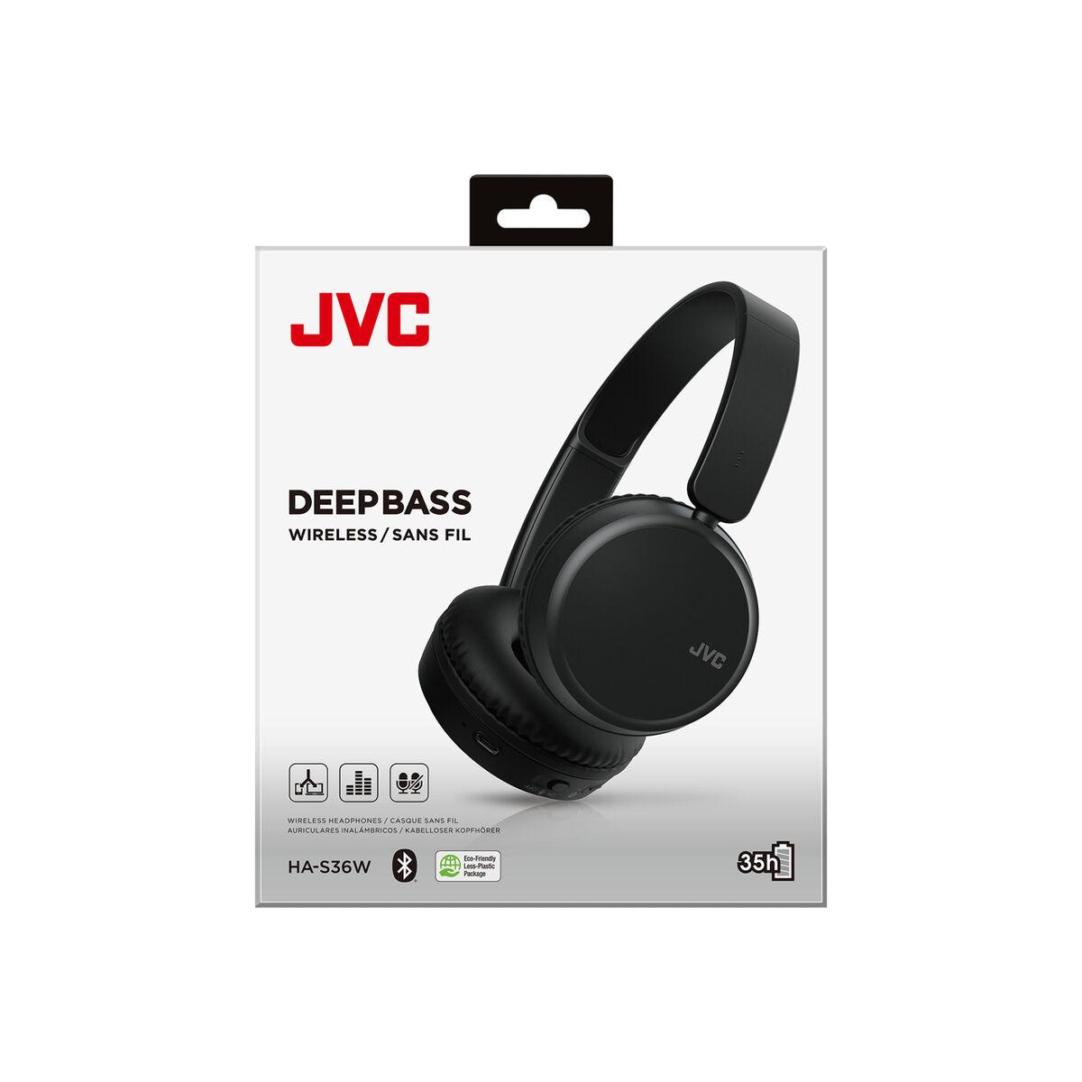 JVC HA-S36W Cuffie Wireless A Padiglione Musica e Chiamate Bluetooth Nero (JVC Deep Bass On Ear Foldable Wireless Bluetooth Hea