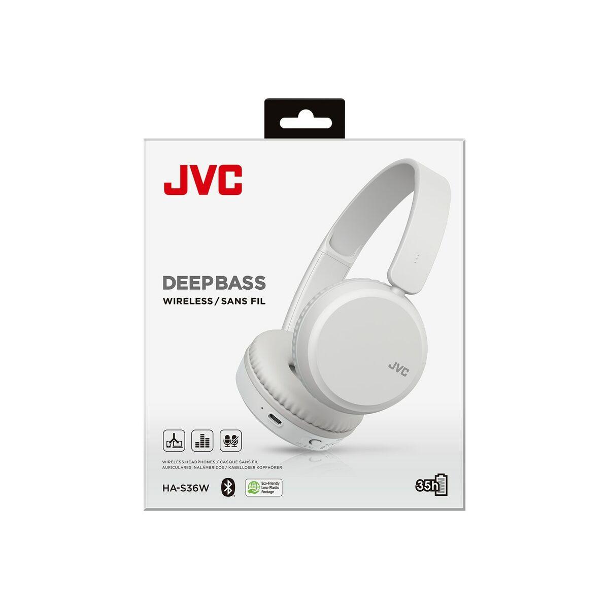 JVC HA-S36W Cuffie Wireless A Padiglione Musica e Chiamate Bluetooth Bianco (JVC Deep Bass On Ear Foldable Wireless Bluetooth H