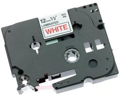 Brother Gloss Laminated Labelling Tape - 12mm Red/White nastro per etichettatrice TZ