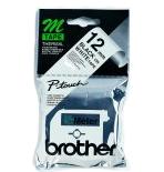 Brother Labelling Tape - 12mm Black/White Blister nastro per etichettatrice M