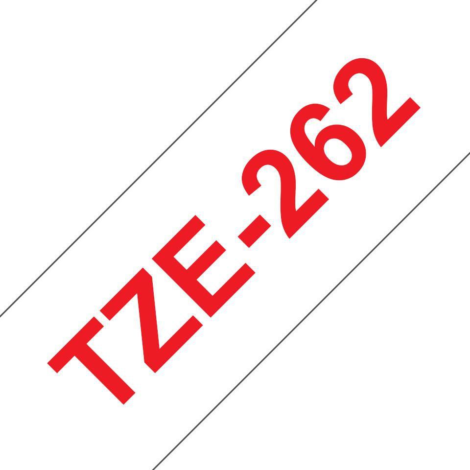 NASTRO TZ 36MM ROSSO SU BIANCO - TZE262 - TZE262