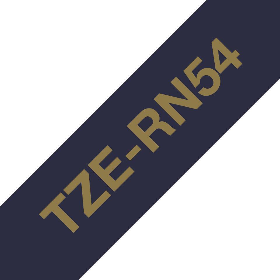 Nastro in tessuto TZE sfondo blu e scritta oro da 24MM x 4m di lunghezza