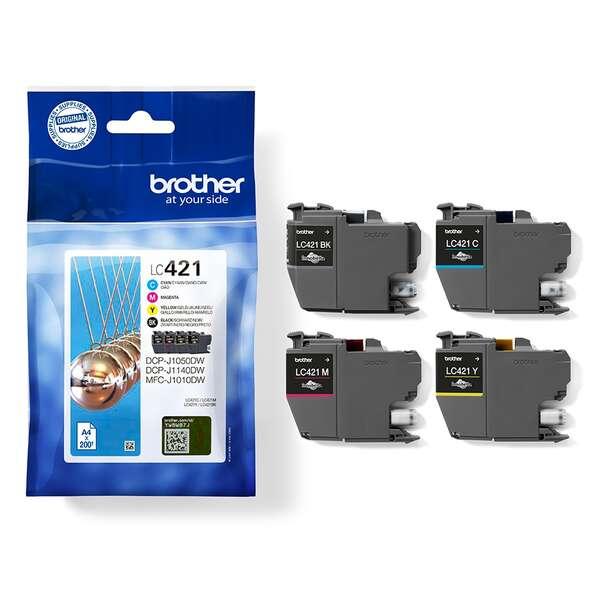 Brother LC-421VAL PagePack 4 pz Originale Resa standard Nero Ciano Magenta Giallo (LC-421VAL B/C/M/Y BLISTER - DCP-J1050DW/J114