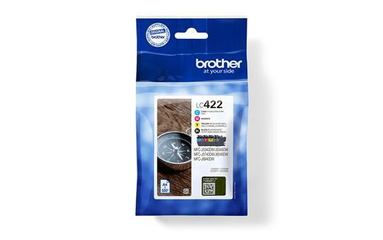 Brother LC422VAL cartuccia d'inchiostro 4 pz Originale Nero Ciano Magenta Giallo (Tinte Brother LC-422VAL Value Pack)