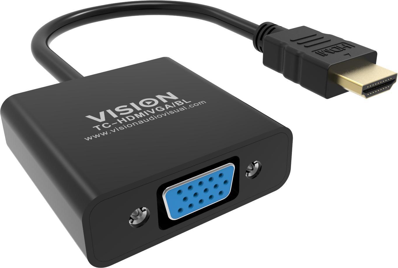 Vision TC-HDMIVGA/BL cavo e adattatore video 023 m HDMI tipo A Standard VGA D-Sub Nero (VISION Professional installation-grade
