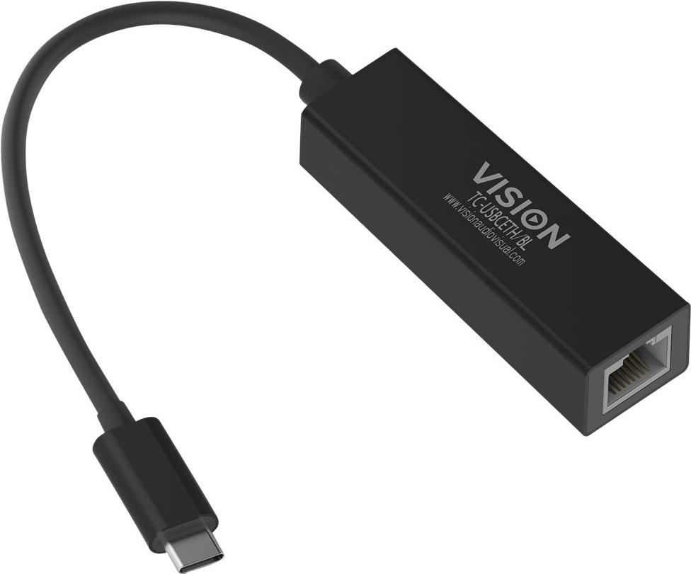 Vision TC-USBCETH/BL scheda di rete e adattatore Ethernet (VISION Professional installation-grade USB-C to RJ45 Gigabit Etherne