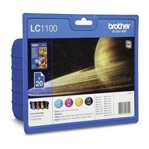 Brother LC1100 Value-Pack + 20x BP71 cartuccia d'inchiostro 4 pz Originale Resa standard Nero, Ciano, Magenta, Giallo