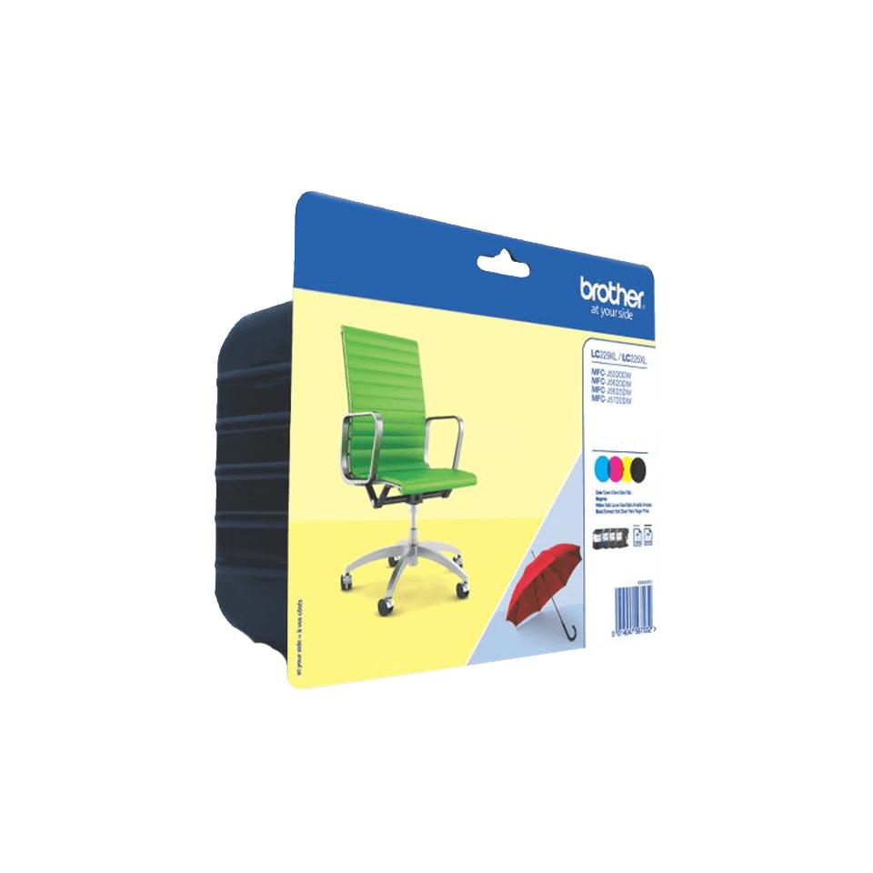 ORIGINAL Brother Multipack nero / ciano / magenta / giallo LC-229XLLC-225XL LC229XLVALBPDR 4 cartucce d'inchiostro BKCMY