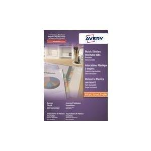 Avery Intercalaires à Onglets, 8 tocchi, PP, dimensioni trasparenti: A4, Couleur tocca Assorti, 180 microfono (05612501)