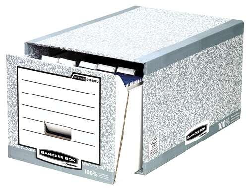 Chiamata File File di Fellowes Bankers - Assemblaggio manuale - Riciclo del cartone certificazione FSC - colore grigio