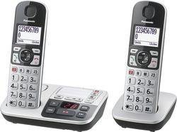 Telefono cordless Panasonic a tasti grandi con AB KX-TGE522GS Duo - argento