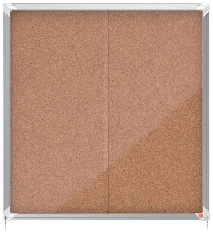 Nobo Bacheca per interni-fondo in sughero 12xA4 anta scorrevole (Nobo 1902574 Premium Plus Cork Lockable Notice Board 12xA4)