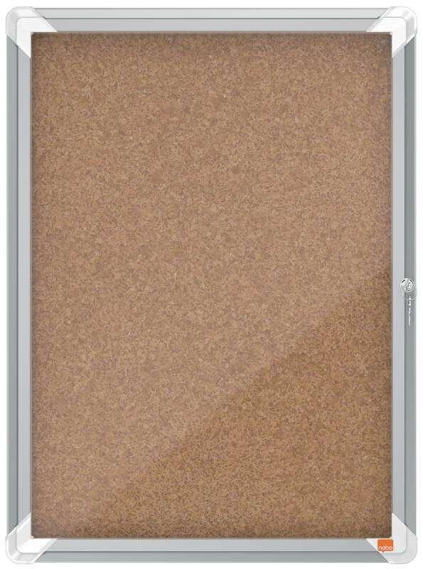 Nobo Bacheca per interni-fondo in sughero 4xA4 anta a battente (Nobo 1902561 Premium Plus Internal Glazed Case Cork 4 x A4)