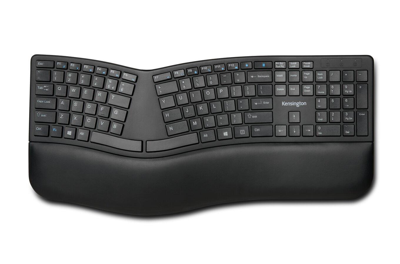 Kensington Pro Fit Ergo tastiera RF senza fili Bluetooth QWERTY Inglese UK Nero (Kensington Pro Fit Ergo Wireless Keyboard - K
