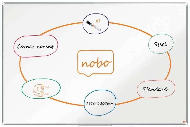 Nobo Premium Plus lavagna 1778 x 1167 mm Acciaio Magnetico (Nobo Premium Plus Steel Magnetic Whiteboard 1800x1200mm)