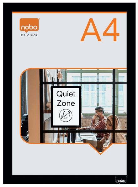 Nobo 1915697 Self-adhesive Magnetic Poster Frame A4 Black