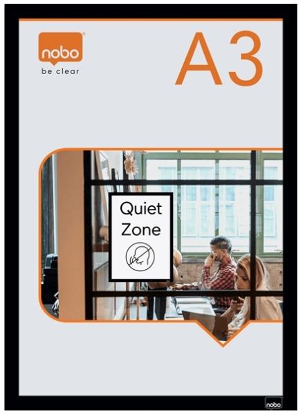 Nobo 1915700 Self-adhesive Magnetic Poster Frame A3 Black