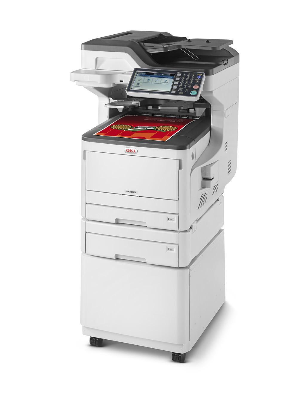 A3 MC853dnct - Multifunzione a tecnologia Digital LED, lastra piana, formato A3, 23ppm a colori e 23ppm in b/n formato A4, con