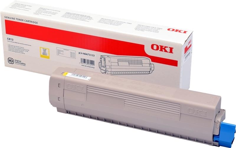 ORIGINAL OKI toner giallo 46471113 C813 5000 Seiten