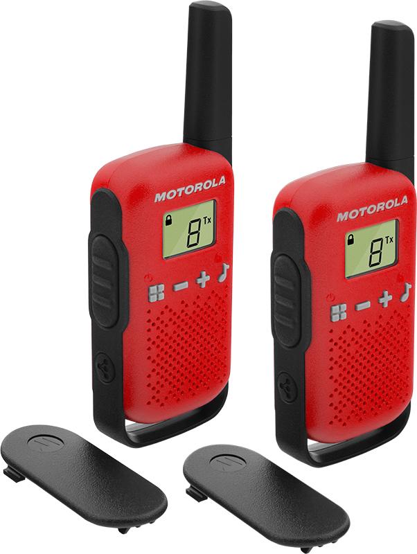 Motorola TLKR T42 Walkie Talkie Radio TWIN Pack Red