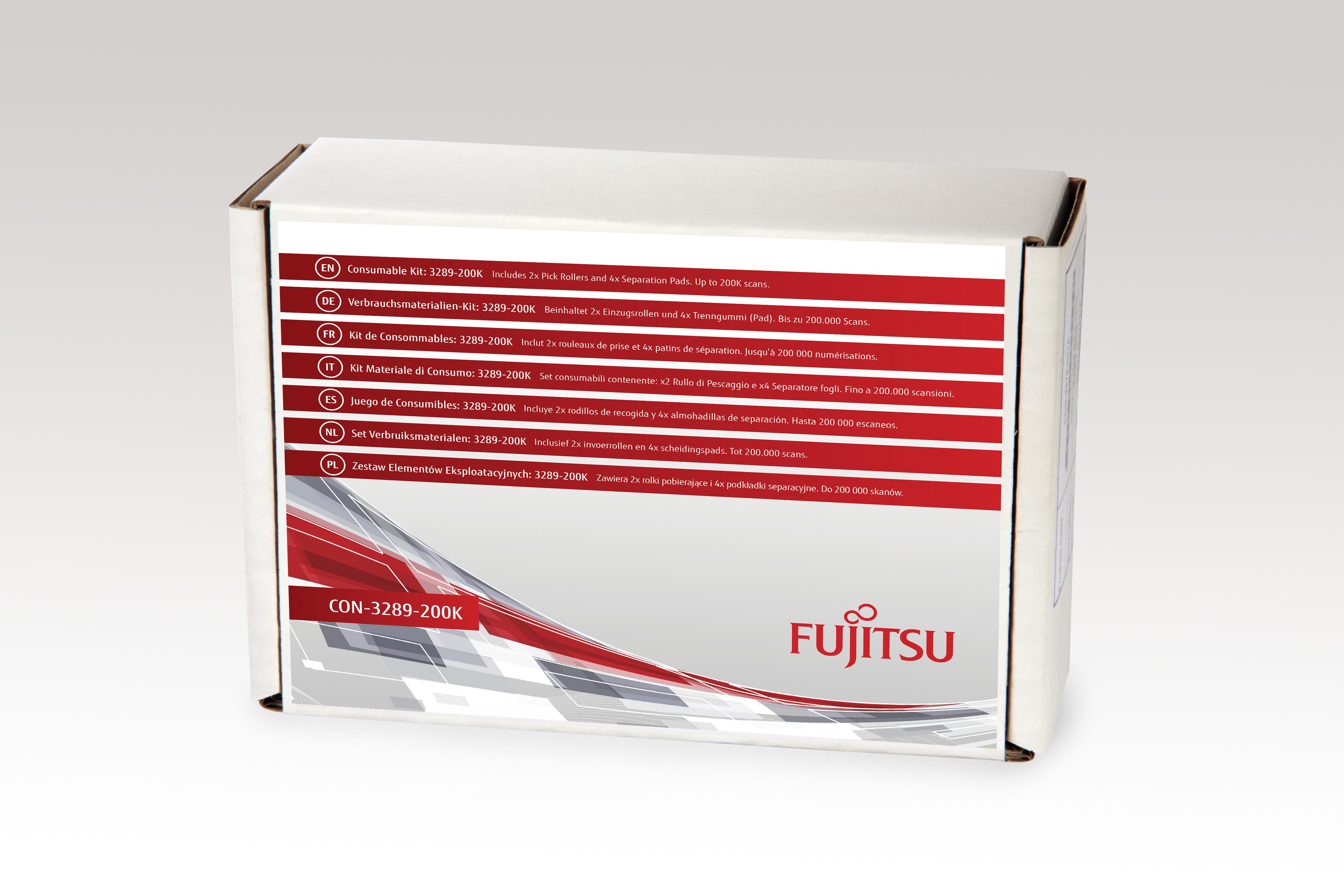 Fujitsu 3289-200K Rullo (CON-3289-200K - Consumable Kit: 3289-200K - Includes 2x Pick Rollers and 4x Separation Pads. Estimated