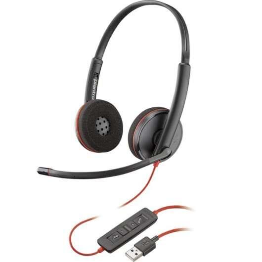 POLY Blackwire C3220 Auricolare Cablato A Padiglione Musica e Chiamate USB tipo A Nero Rosso