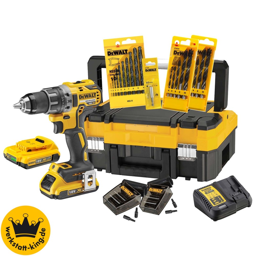 Trapano avvitatore DCK791D2T 18 Volt giallo 2 batterie agli ioni di litio 2,0 Ah