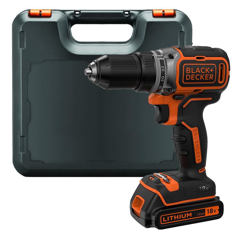 Trapano avvitatore a batteria BL186K 18V nero arancione Batteria agli ioni di litio da 1,5 Ah