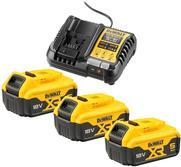 DCB1104P3-QW, set batteria e caricabatterie, Li-Ion, 5 Ah, 18 V, nero, giallo