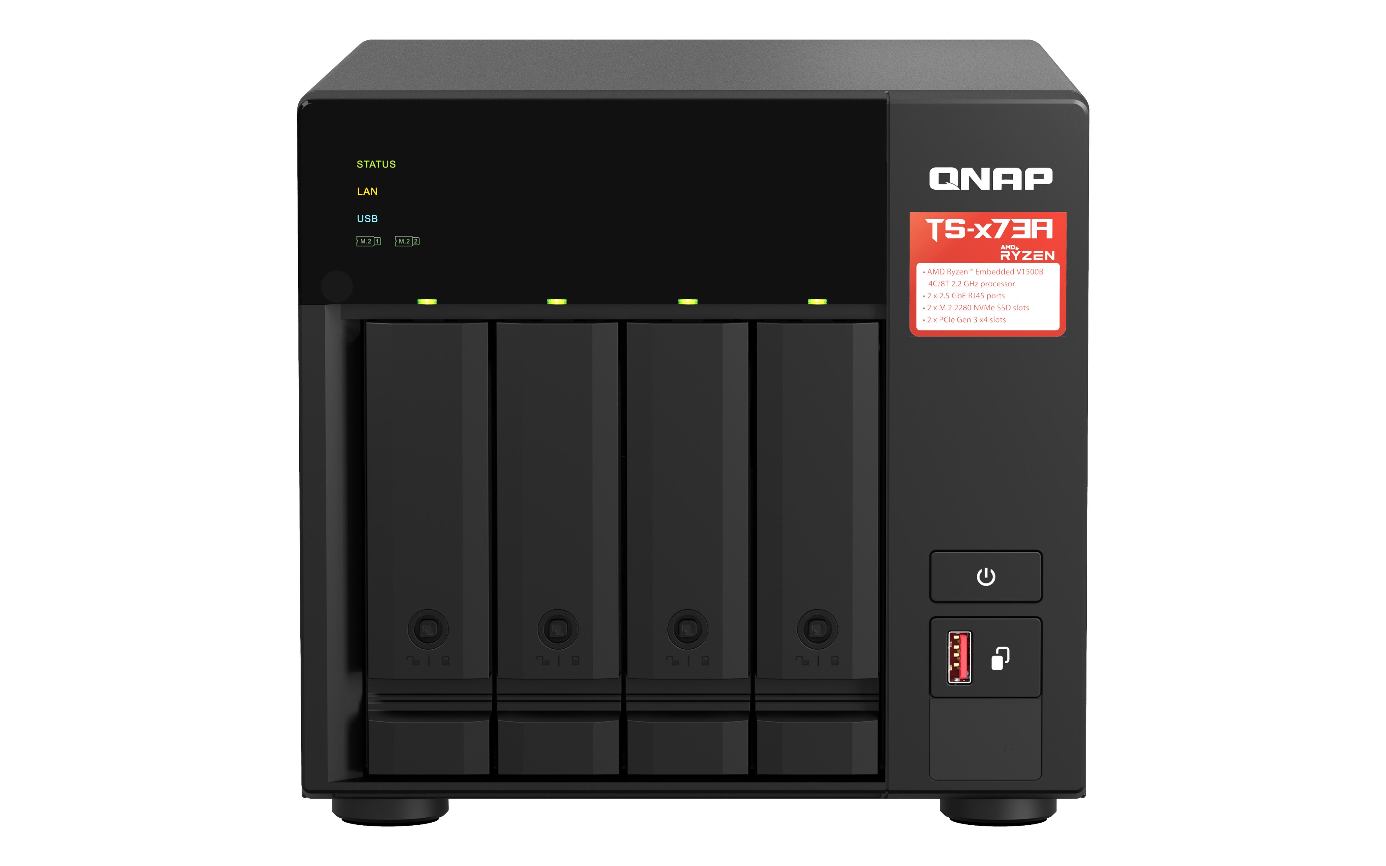 QNAP TS-473A-8G/24TB-REDPLUS server NAS e di archiviazione Tower Collegamento ethernet LAN Nero V1500B