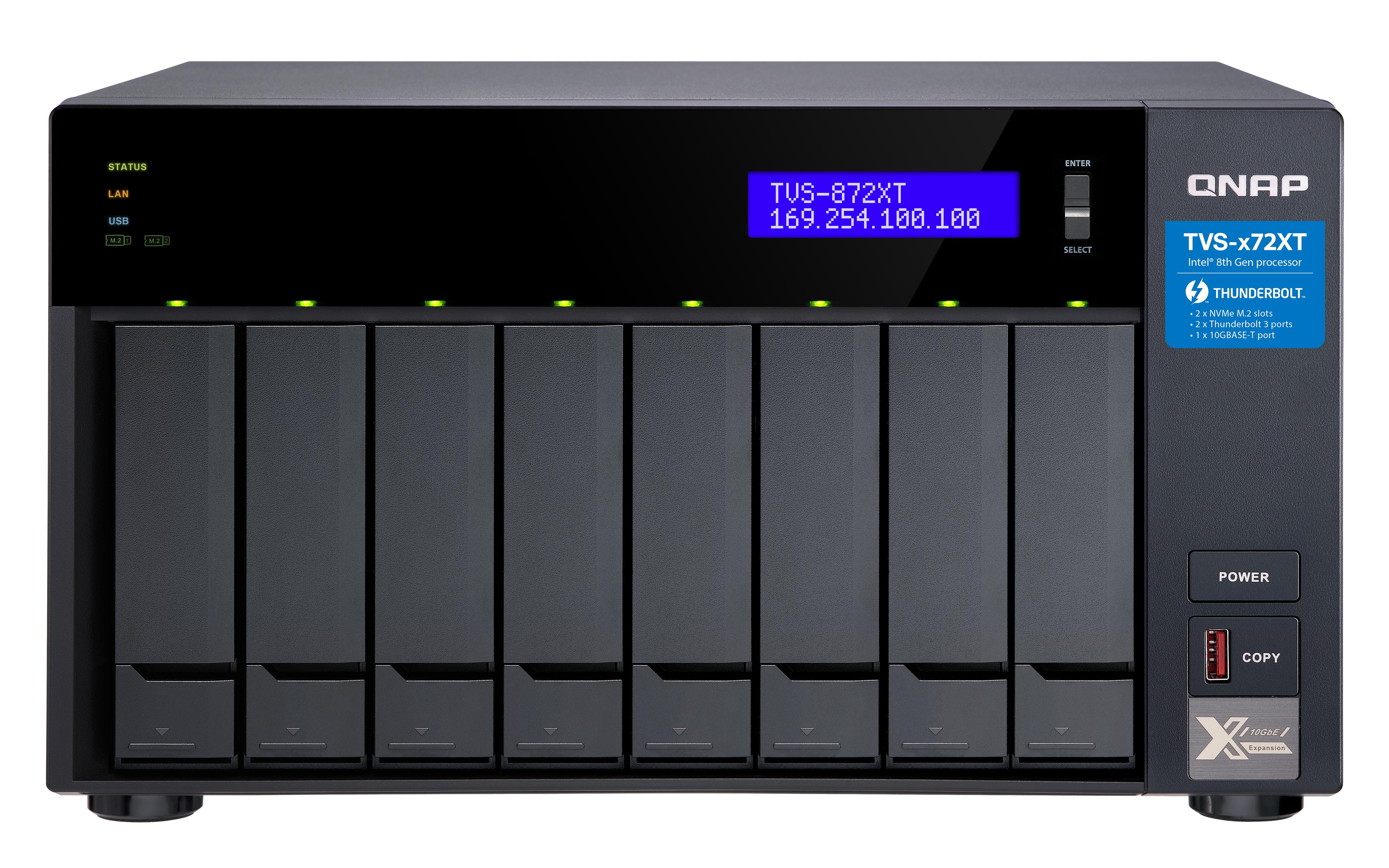 QNAP TVS-872XT NAS Tower Collegamento ethernet LAN Nero (QNAP TVS-872XT-I7-16G 144TB Seagate Exos 8-bay Intel Core i7 6C 16GB D