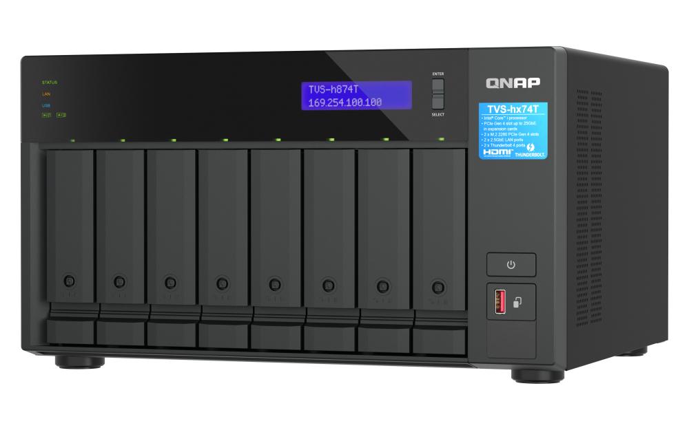 QNAP TVS-h874T NAS Tower Intel Core i7 32 GB DDR4 80 TB HDD QuTS hero Nero