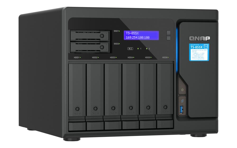 QNAP TS-855X NAS Tower Intel Atom C5125 8 GB DDR4 36 TB HDD QNAP QTS Nero